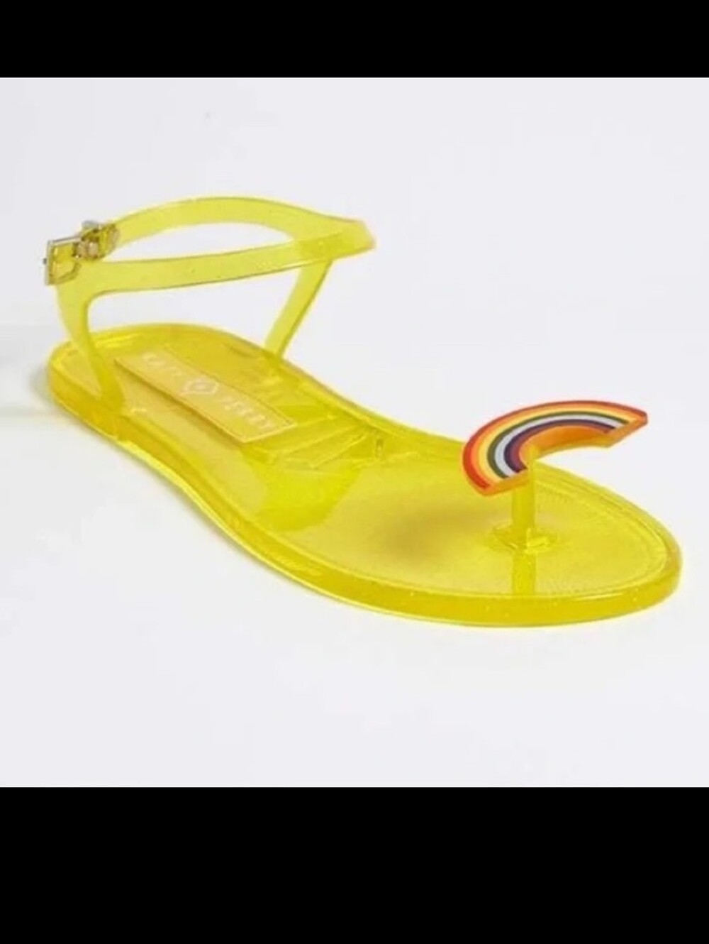Katie Perry Yellow Rainbow Thong Sandals Size 8-8.5